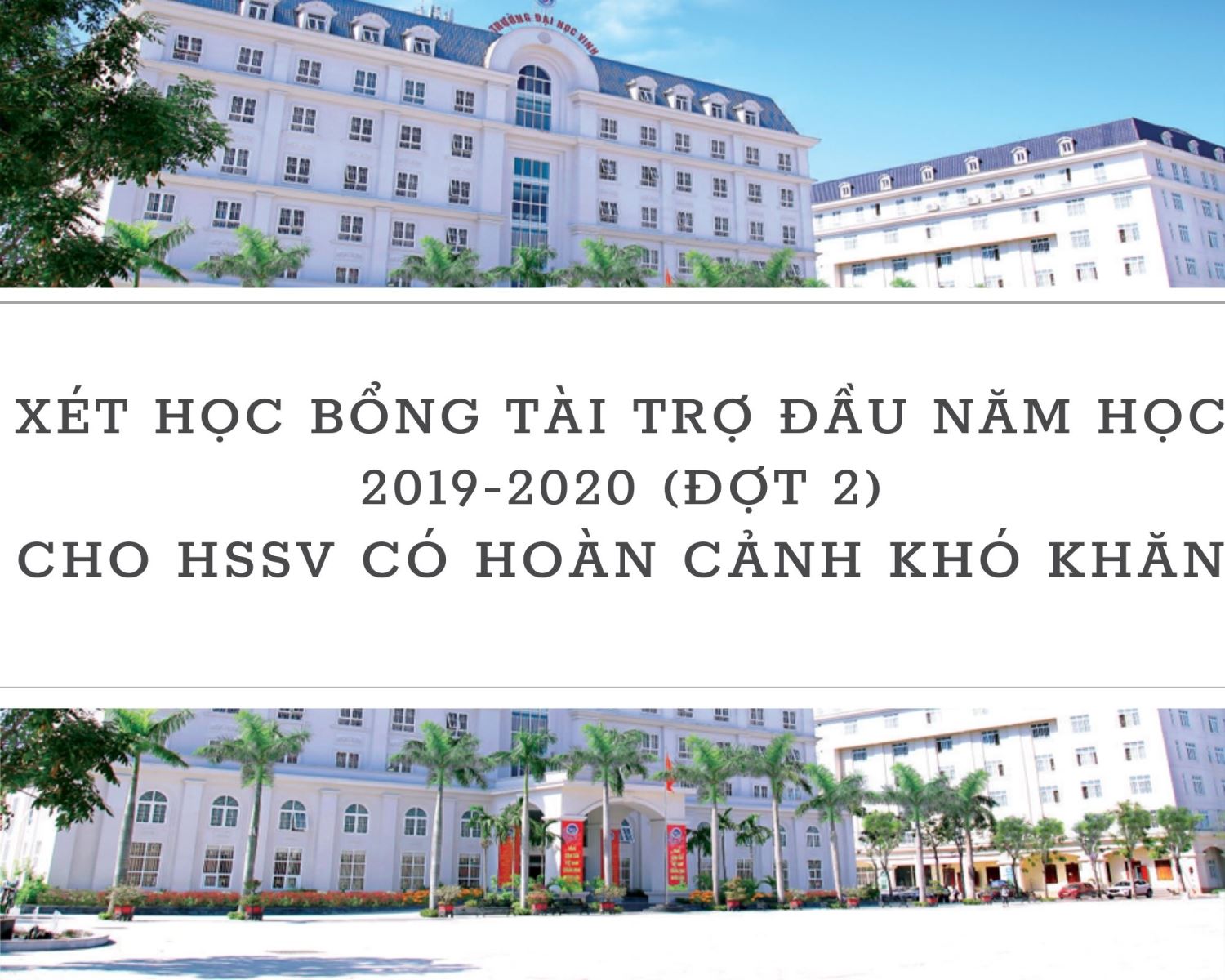 Quyết định cấp học bổng tài trợ cho HSSV đầu năm học 2019 - 2020 đợt 2