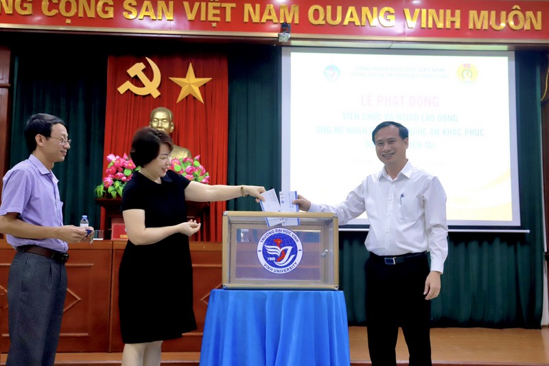 Công đoàn Trường Đại học Vinh kêu gọi viên chức và người lao động ủng hộ Nhân dân tỉnh Nghệ An khắc phục hậu quả thiên tai
