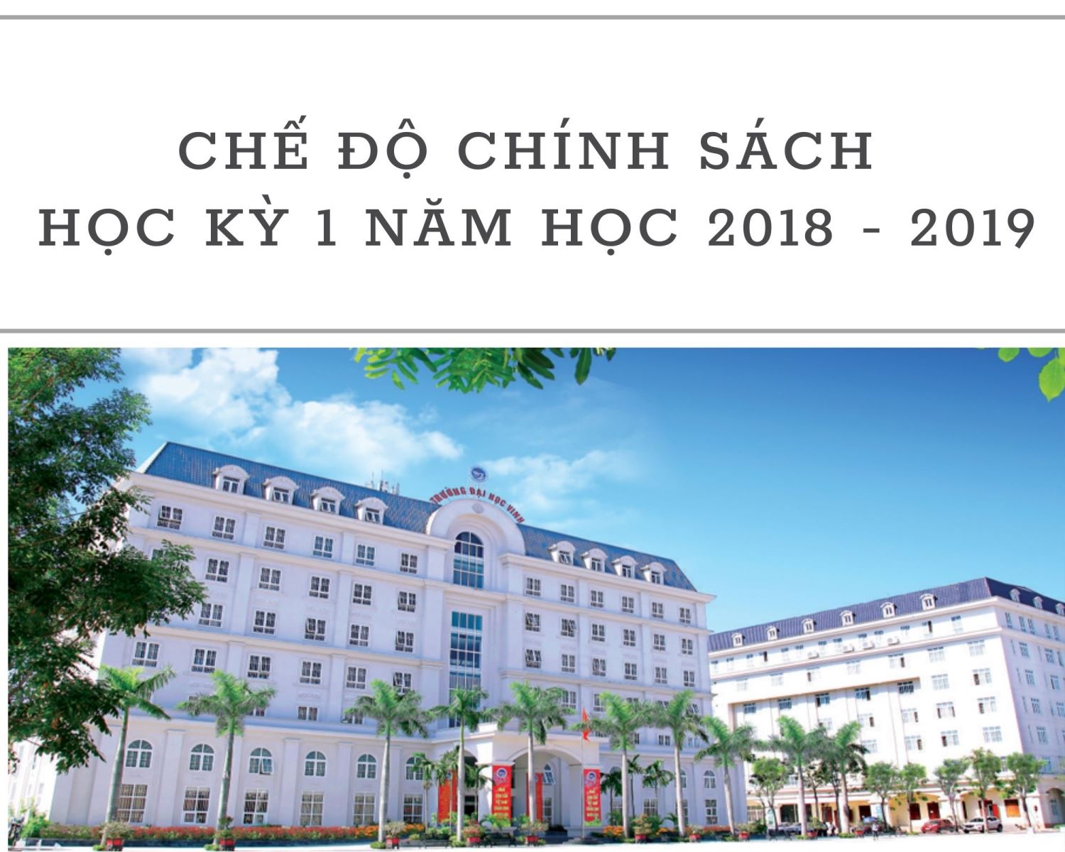 Trường Đại học Vinh chi 10.169.965.000 đồng cho học sinh, sinh viên thuộc diện chính sách và học bổng cho Lưu học sinh Lào theo diện đào tạo hợp đồng với tỉnh Nghệ An, học kỳ 1 năm học 2018 - 2019
