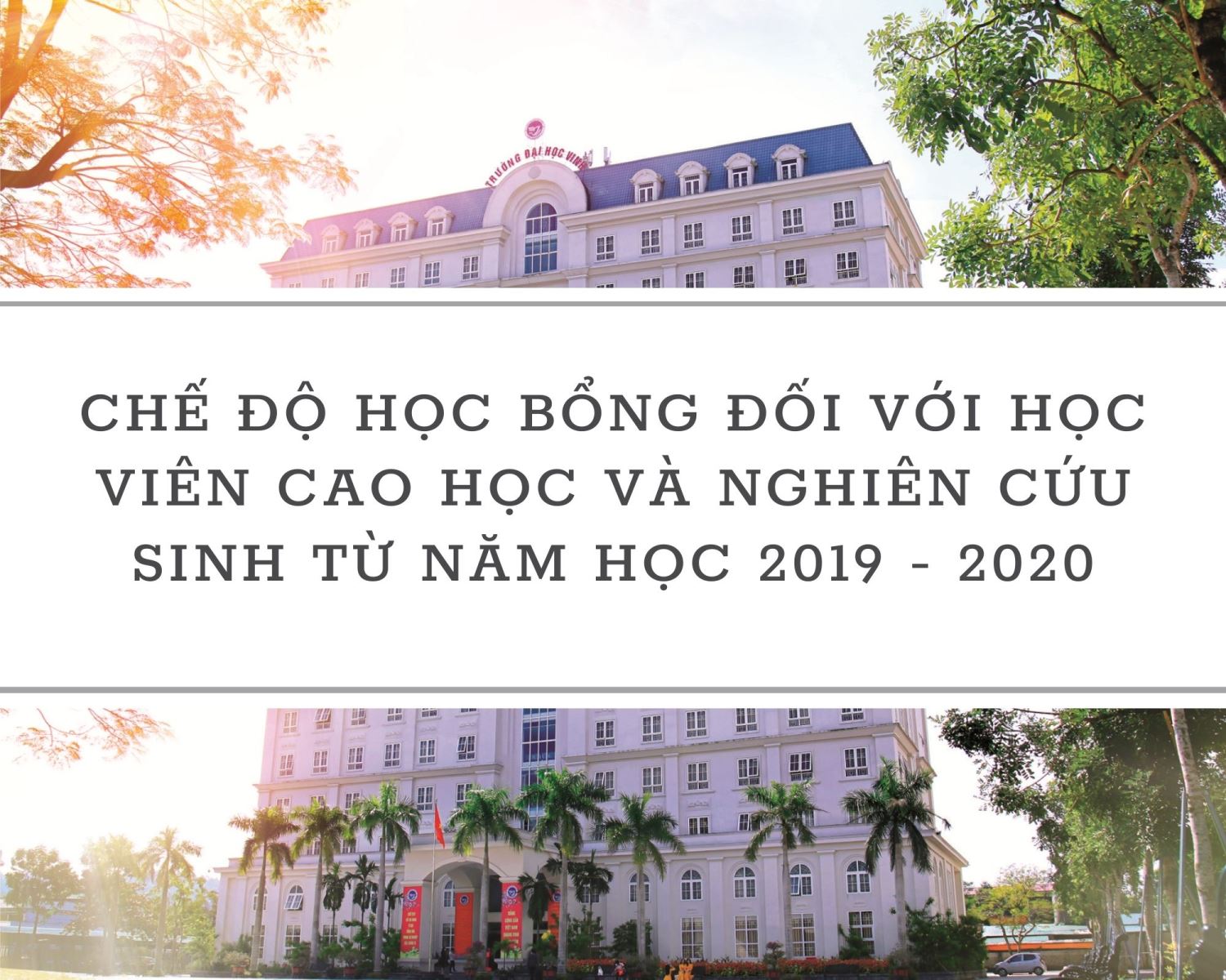 Chế độ học bổng Trường Đại học Vinh đối với học viên cao học và nghiên cứu sinh từ năm học 2019 - 2020