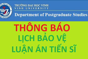 Thông báo lịch bảo vệ luận án tiến sĩ của NCS Nguyễn Thị Lê Vinh - chuyên ngành Chính trị học