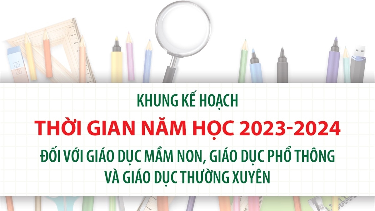 Bộ Giáo dục và Đào tạo ban hành khung kế hoạch thời gian năm học 2023 - 2024